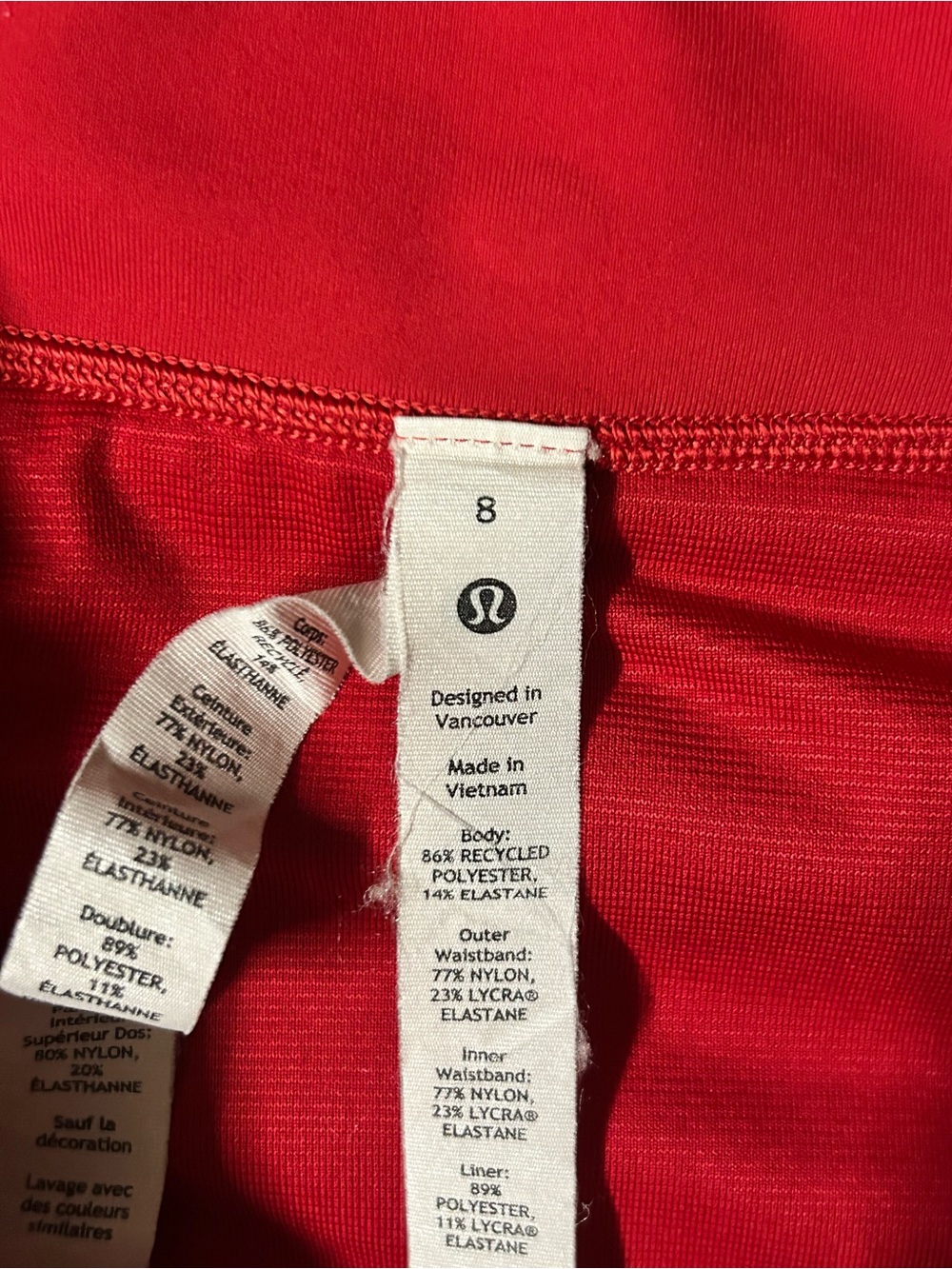 Lululemon Speed Up Shorts Size 8 Red High Rise Athletic Running Women - Picture 4 of 4